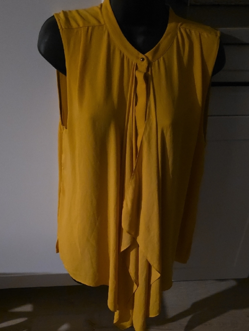 H&M Mustard Yellow Sleeves Draped Open Blouse